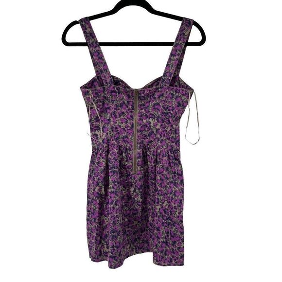 Free People Purple Floral Mini Dress Sz XS - Picture 3 of 9